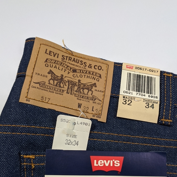 1980s Levi's 517 Boot Cut Jeans New With Tags - Picture 3 of 3